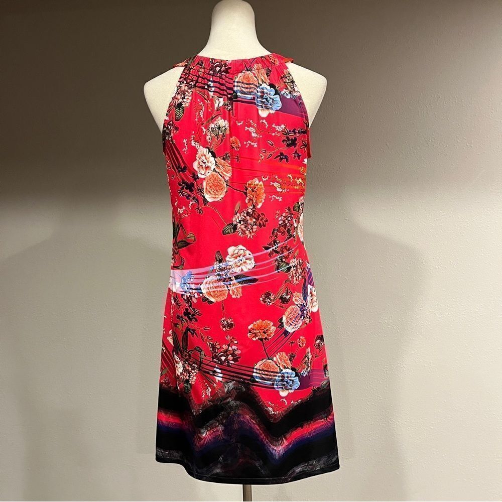 Halter neck sleeveless a-line‎ mini floral dress size Medium - Picture 6 of 13